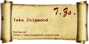 Teke Zsigmond névjegykártya